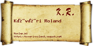 Kővári Roland névjegykártya